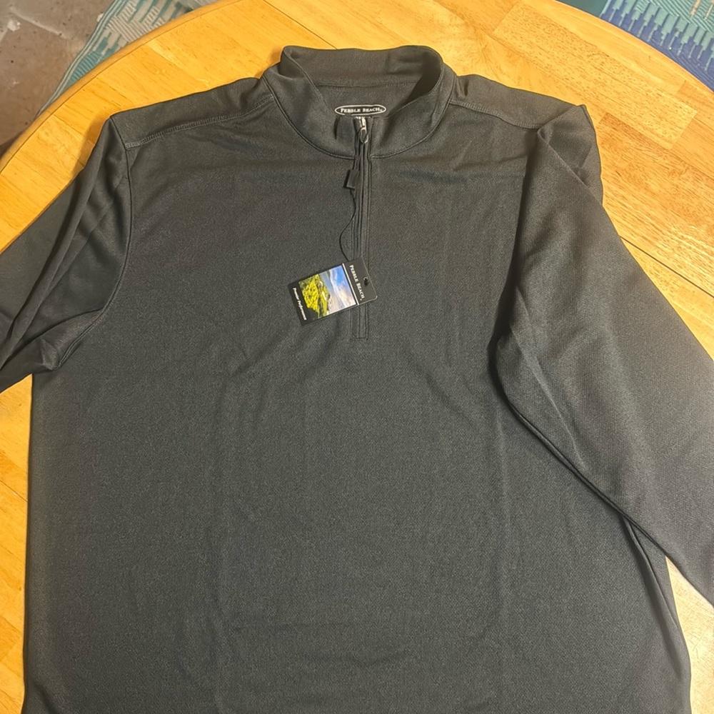 Men’s XXL Pebble Beach 1/4 zip performance long sleeve shirt - golf shirt - Picture 2 of 4